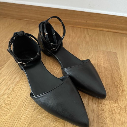 Christina Christi χειροποίητα δερμάτινα mules Νο41 καινούργια, μαύρα με τρουκς