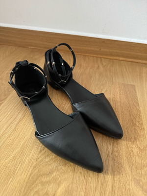 Christina Christi χειροποίητα δερμάτινα mules Νο41 καινούργια, μαύρα με τρουκς