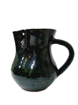 Glazed ceramic jug 16 cm like new