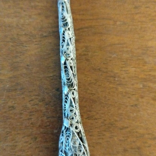 Antique Silver Smoking Pipe Mouthpiece like new, filigree 925 silver