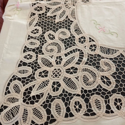 Vintage Linen Tablecloth Set 15 pcs handmade, brand new