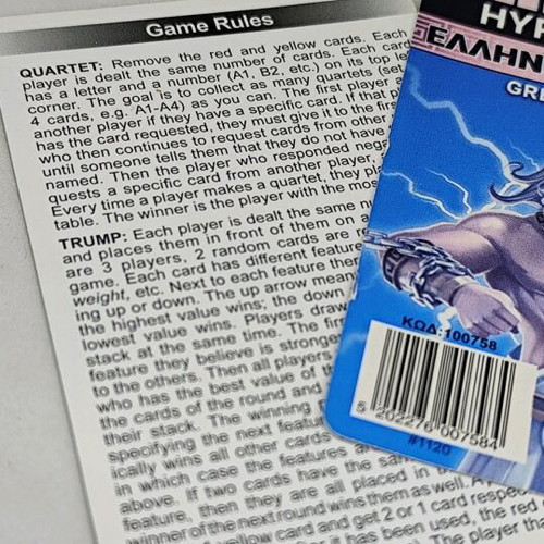 Hyper Trumps Greek Mythology card game like new