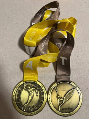 Marathon medals used, authentic 5km set of 2