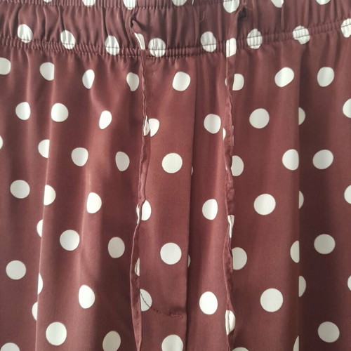 H&M summer polka dot palazzo pants, burgundy, size L