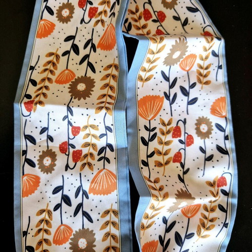 Scarf glasses chain new, blue and orange