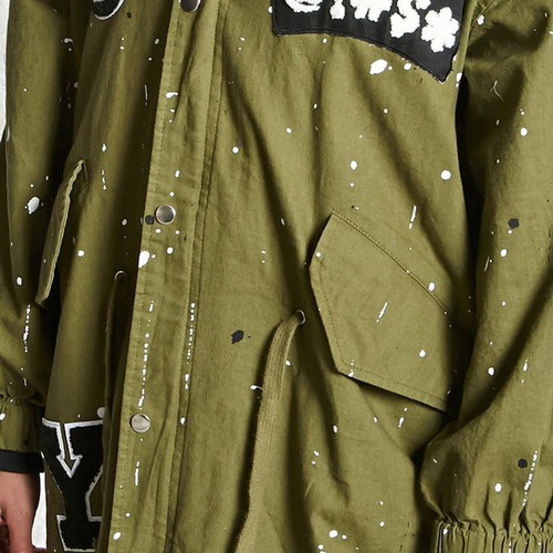 Forever 21 paint splatter women's parka jacket like new, small