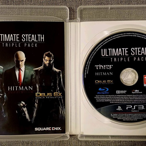 Ultimate Stealth Triple Pack PS3 used with Thief, Hitman, Deus Ex games