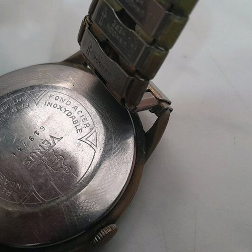 Venus vintage winding men's watch used, gold tone