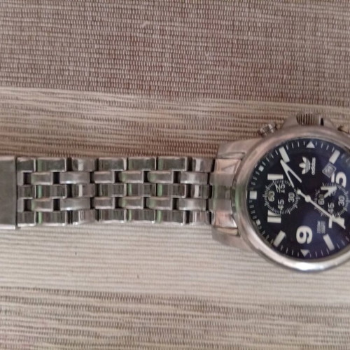 Adidas wristwatch men's used, silver, classic design