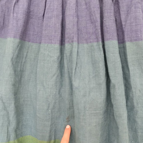Vintage linen skirt blue and green used