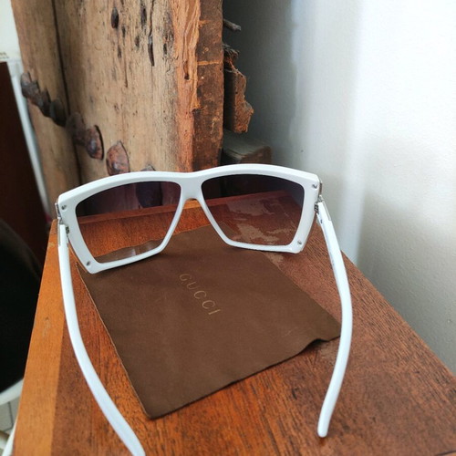 Gucci 3127/6 sunglasses white oversized square frame with gradient lenses like new