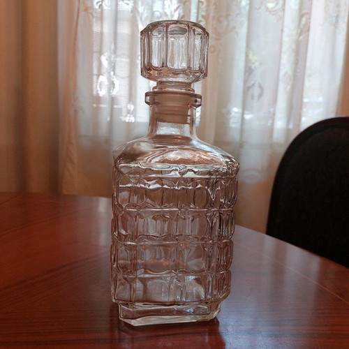 Glass bottle for drinks like new, 24cm height