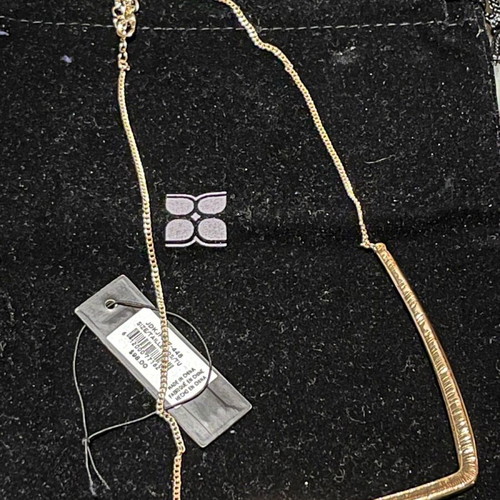 BCBG Pendant gold plated new, 50 cm length V shape