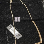 BCBG Pendant gold plated new, 50 cm length V shape