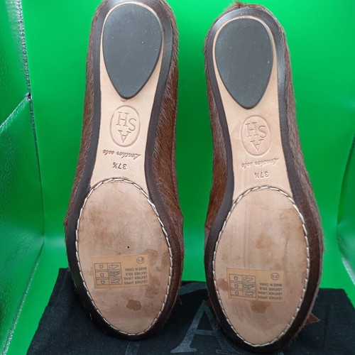 Ash pony skin ballerinas with bow like new, brown, size 37.5