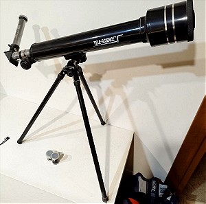 Αστροσκόπιο με τρίποδα και 3 φακούς vintage Tele-Science