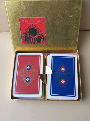 David West vintage bridge playing cards used, set of 2 decks
