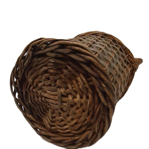 Vintage demijohn 1950s used, glass and rattan, 5 liters
