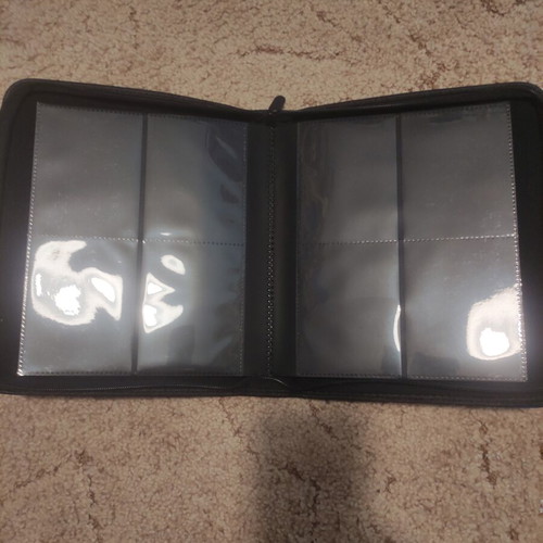 Toploader binder with 112 pockets and zipper, excellent condition