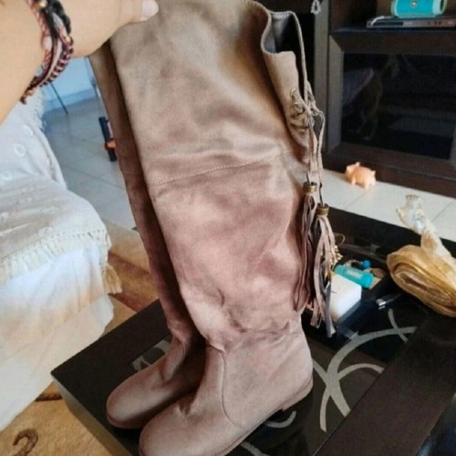 Sedici Suede Knee-High Boots New Size 37 Beige