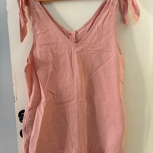 Linen salopette shorts new pink, size S