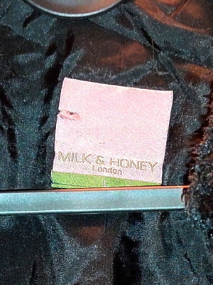 Milk & Honey London short black fluffy cardigan L