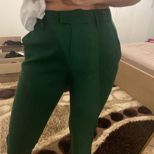 Zara crop pants green like new, size S