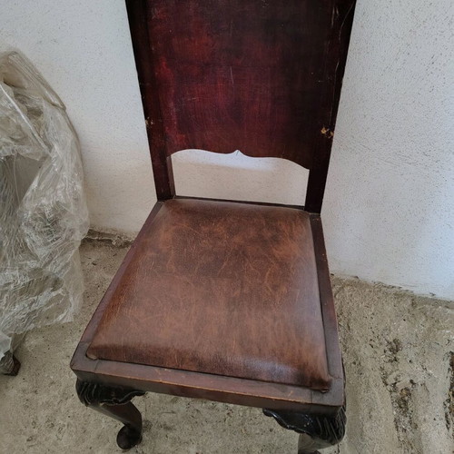Wooden chairs used, set of 4 with leatherette