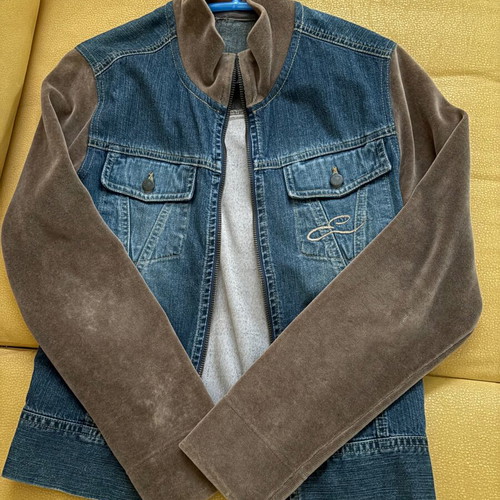 Jacket Esprit combination of denim and velvet cotton, like new