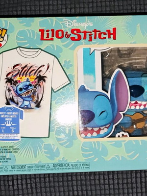Funko Pop Stitch with Ukulele and Large Tee in excellent condition authentic