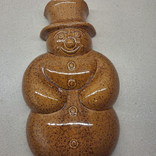 Ceramic snowman baking dish like new