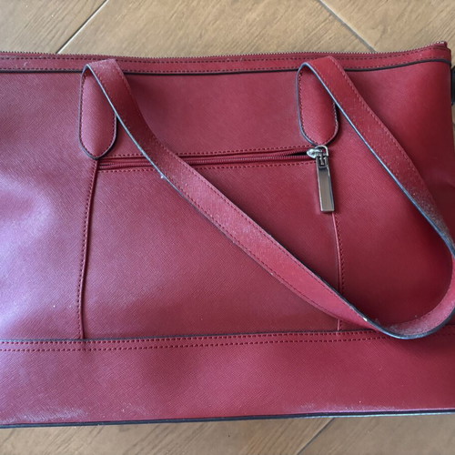 Wilson shoulder bag new, red genuine leather 46x30 cm from USA