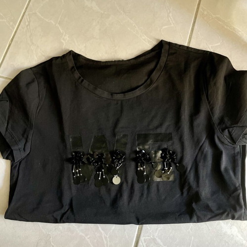 Black short-sleeve t-shirt A-Style like new, size S/M