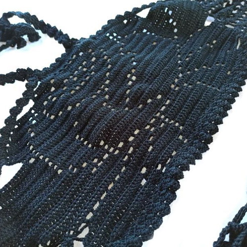 Handmade knitted swimsuit new, size small, black and red