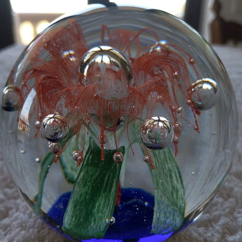 Murano ball new, glass, large 10×10 cm