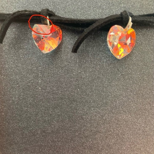 Swarovski bracelet used with 5 suede black hearts