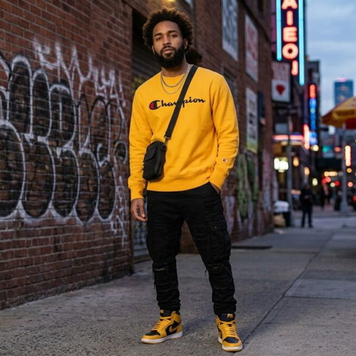 Champion Crewneck Shirt XL used, yellow