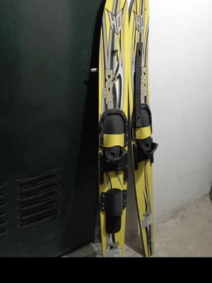 Yellow water skis