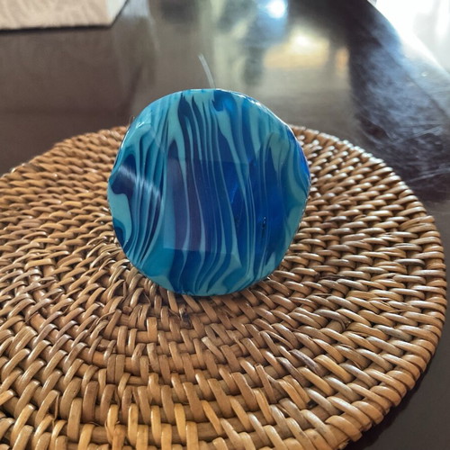 Murano ring new, handmade in blue shades