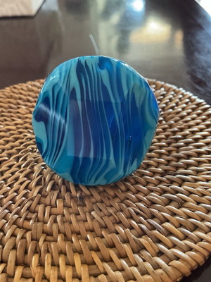 Murano ring new, handmade in blue shades