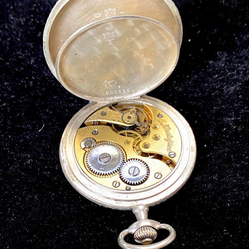Silver pocket watch used, 50mm diameter, from 1900