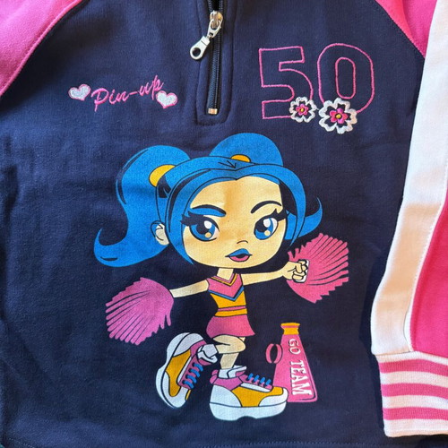 Children's cotton tracksuit set new, blue and pink for 5 years old