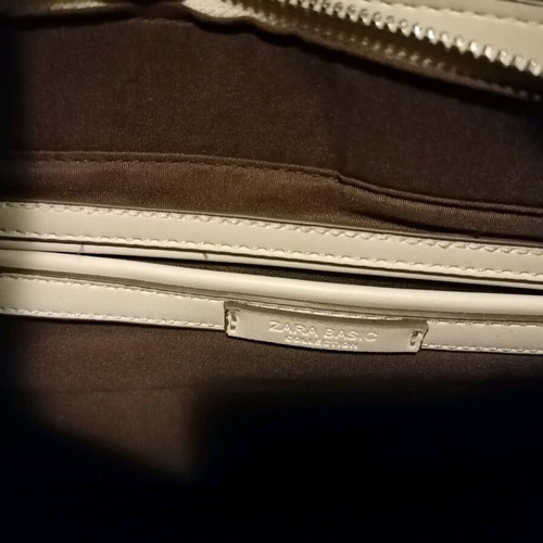 Zara bag like new, beige/cream with zipper and faux leather