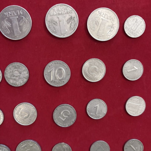 East German coins, 45 pieces