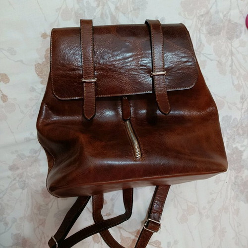 Leather backpack brown like new