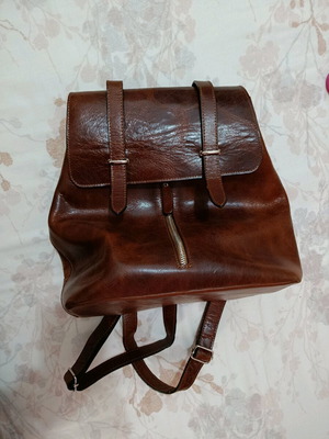 Leather backpack brown like new