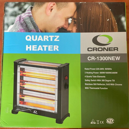 Croner CR1300 Quartz Heater with Thermostat 2400W new