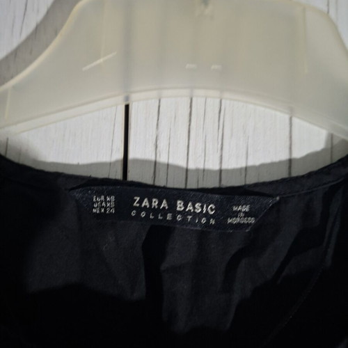 Zara Basic blouse used, black, size XS with ruffles and buttons