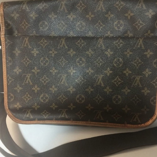 Louis Vuitton crossbody bag used, brown with multiple pockets