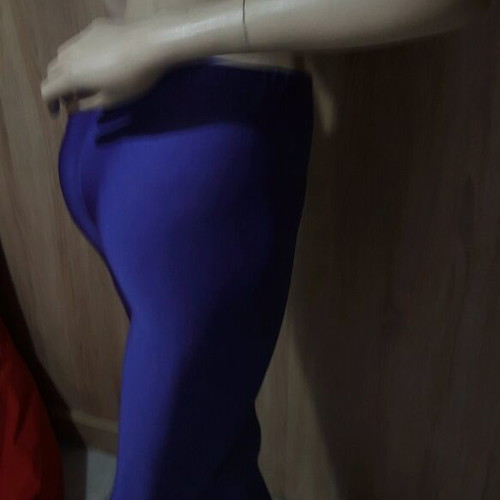 Blue shiny leggings L - XL like new